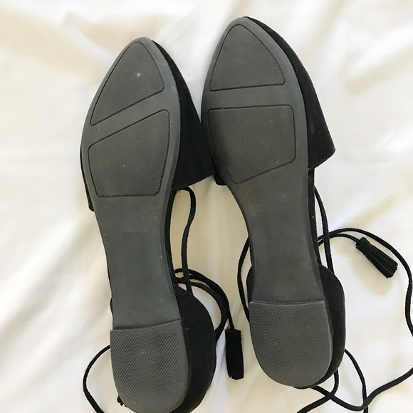 Black Lace Up Lauren Conrad Flats - Size 8 - Picture 3 of 6